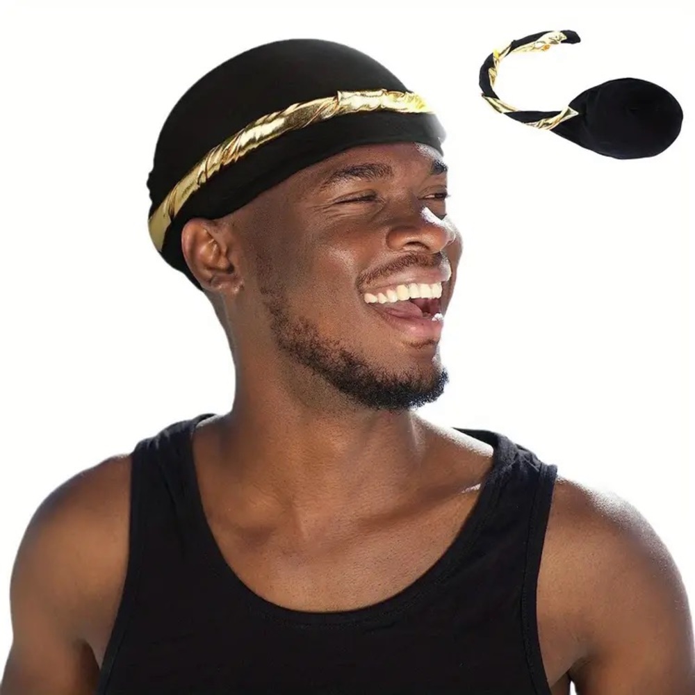 Ethnic Men’s Headscarf/Headpiece Black/Gold